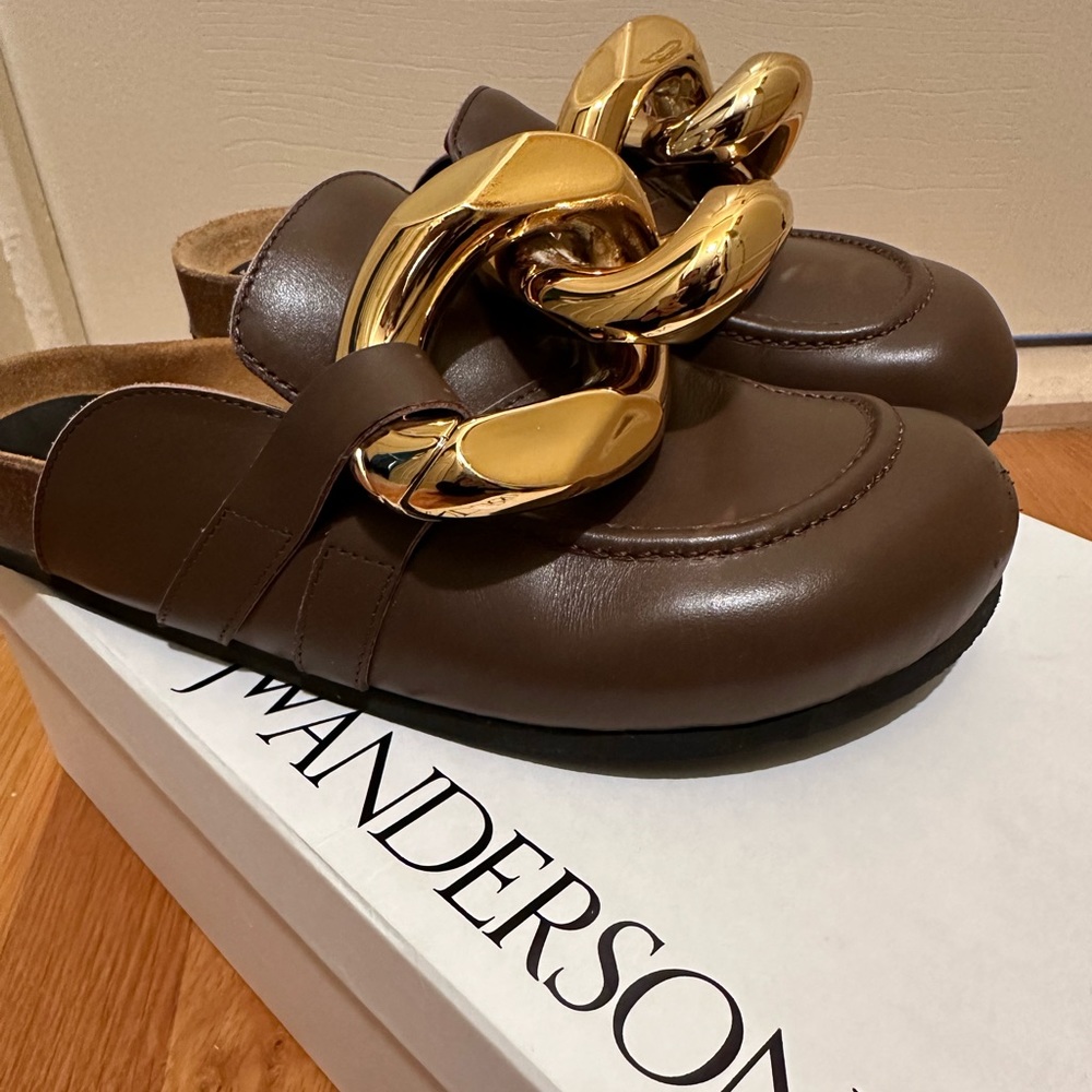JW Anderson mules color brown size 38 fits like US 8